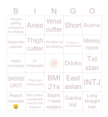 Fay's Bingo Card