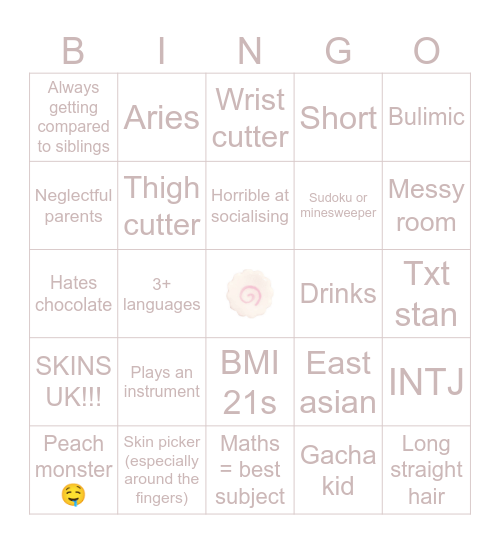 Fay's Bingo Card