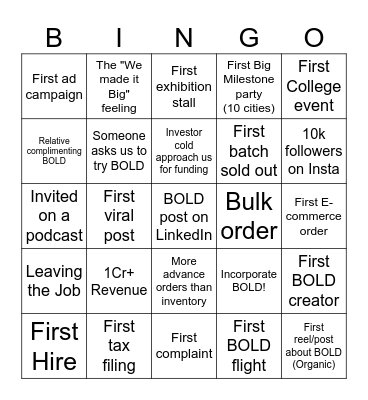 BOLD Bingo Card