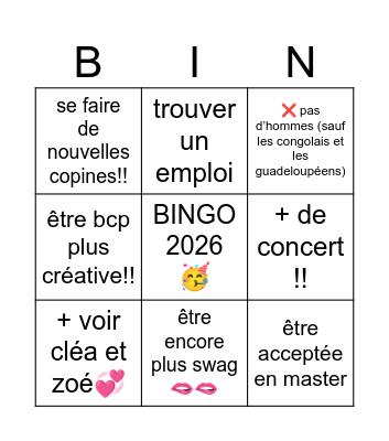 bingo 2026 Bingo Card