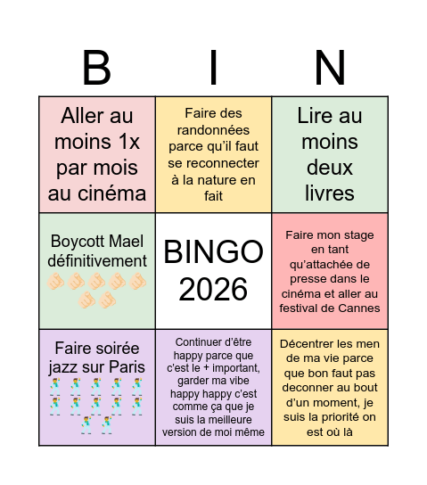 Bingo 2026 Bingo Card