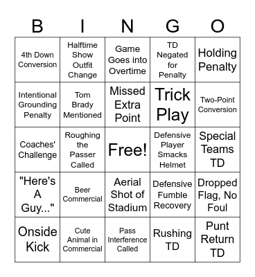 Super Bowl LX BINGO Card