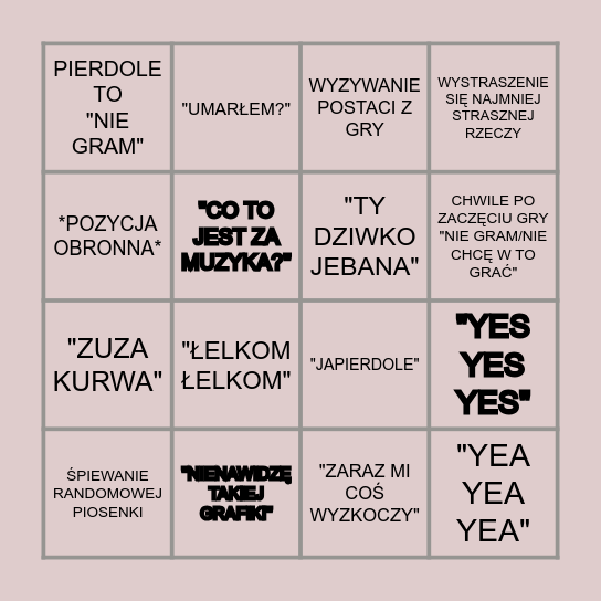 HORROR Bingo Card