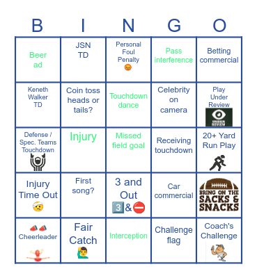 🏆🏈 SUPER BOWL 2026  🏈🏆 Bingo Card