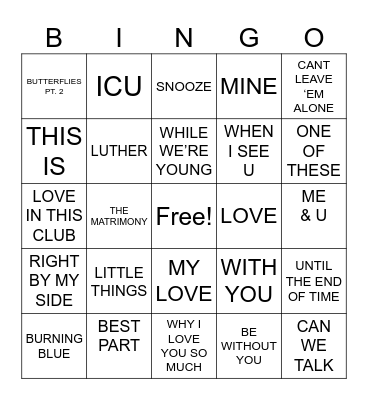 G A L E N T I N E S Bingo Card