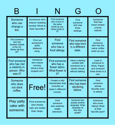Class Climate Bingo Card