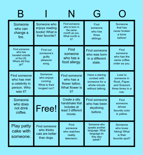 Class Climate Bingo Card