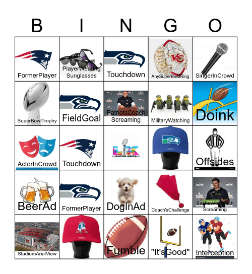 Super Bowl LX Bingo Card