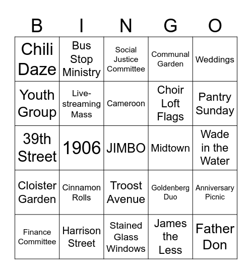 JIMBO Bingo Card