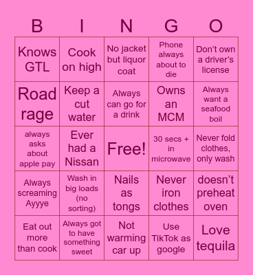 Young Ho Bingo🍾 Bingo Card