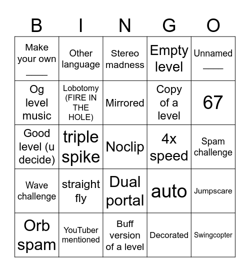 RECENt tab BINGO (chan and me) Bingo Card
