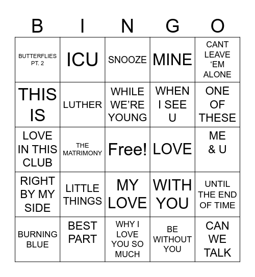 G A L E N T I N E S Bingo Card