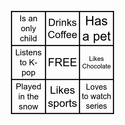 Get to Know your Teacher Bingo Card