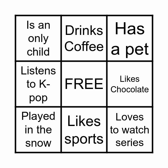 Get to Know your Teacher Bingo Card