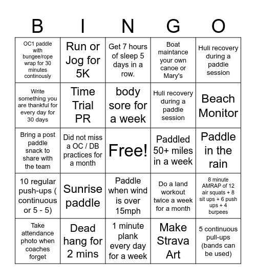 ReBelles Bingo Challenge 2 Bingo Card