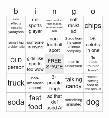 wow go sports Bingo Card