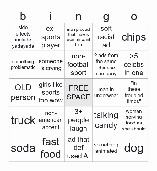 wow go sports Bingo Card