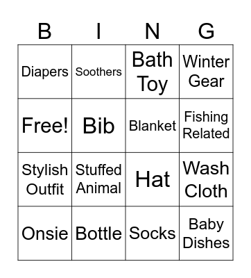 Baby Shower Bingo Card