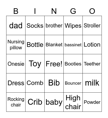 bby Bingo Card