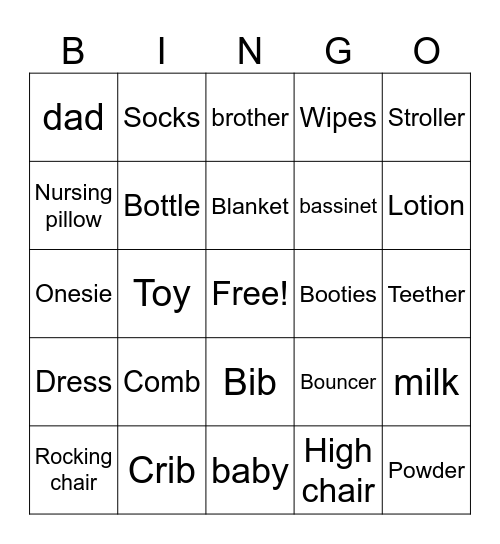 bby Bingo Card