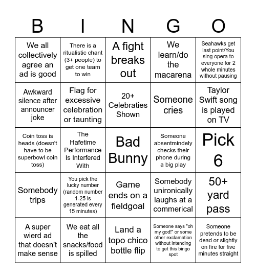 Super Bingo Card