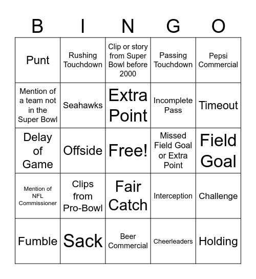 BINGO Card