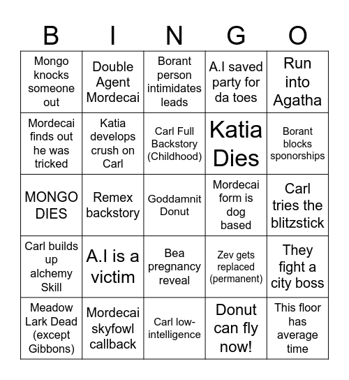 The Dungeon Anarchist’s Cookbook (Viv) Bingo Card