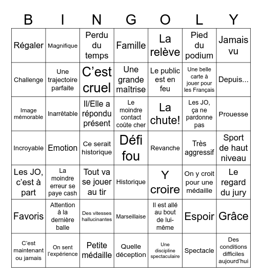 Ultimate 2026 Winter Olympics Bingo Card