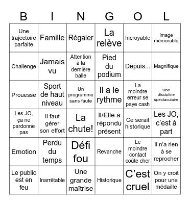 Ultimate 2026 Winter Olympics Bingo Card