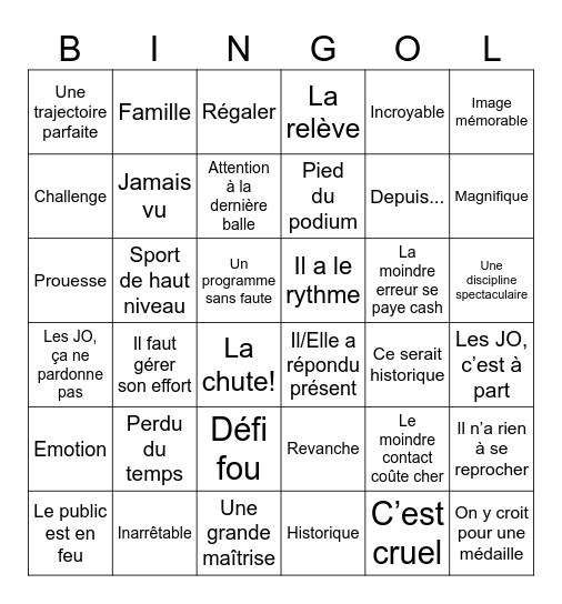 Ultimate 2026 Winter Olympics Bingo Card
