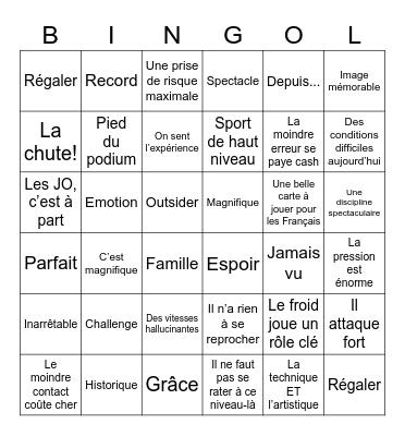 Ultimate 2026 Winter Olympics Bingo Card