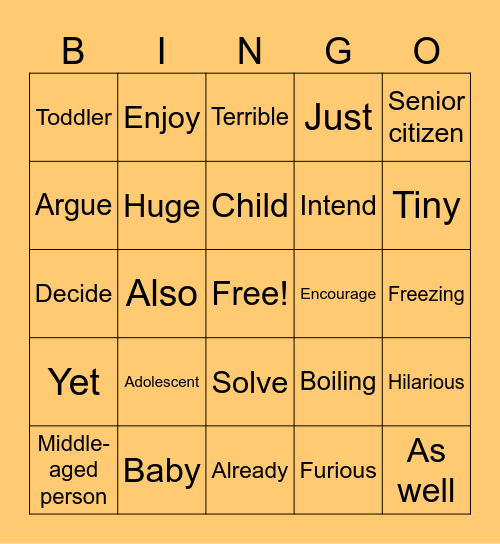 Funny Bingo Card