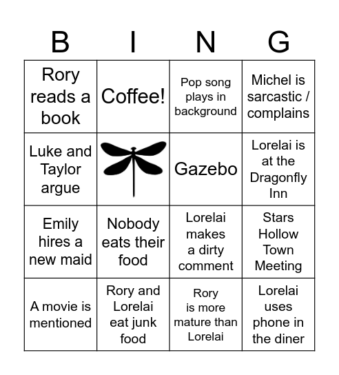 Gilmore Girls Bingo Card