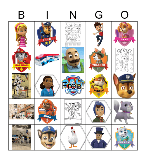 PAW PATROL BINGO Card