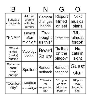 REport Bingo Card