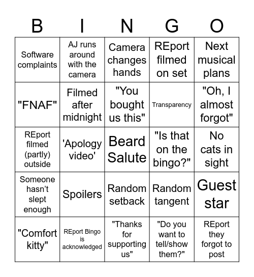 REport Bingo Card