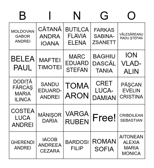 3A, 2025-2026 Bingo Card