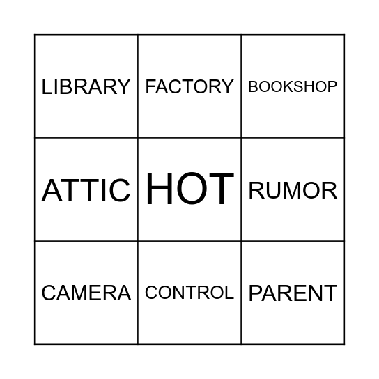 FALSE FRIENDS Bingo Card