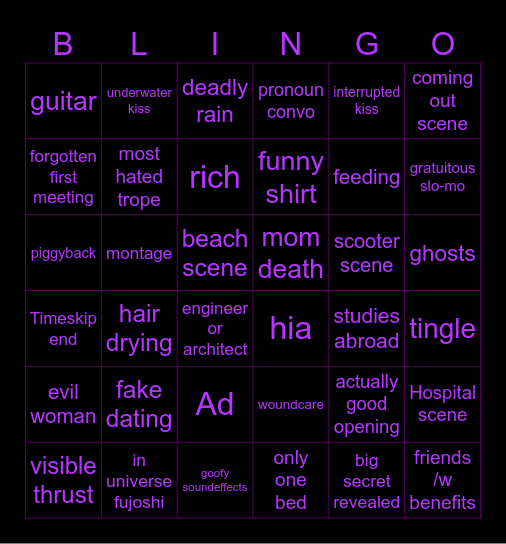 ♡♡♡ Bingo Card