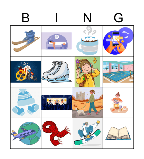 Bingo des vacances de sport Bingo Card