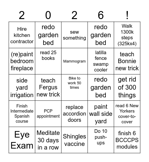 four corners (danners), postage stamp (wool pillow), diagonal (shokz), up/down (scubs), accros (jemez), blackout (car) Bingo Card