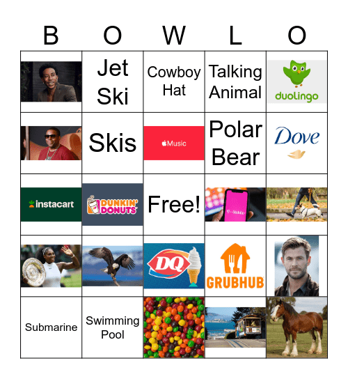 Super Bowl BOWLO Bingo Card