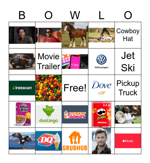 Super Bowl BOWLO Bingo Card