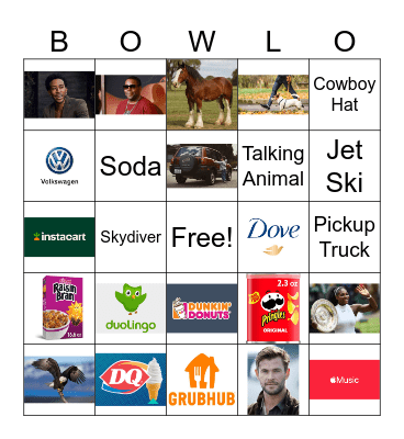 Super Bowl BOWLO Bingo Card