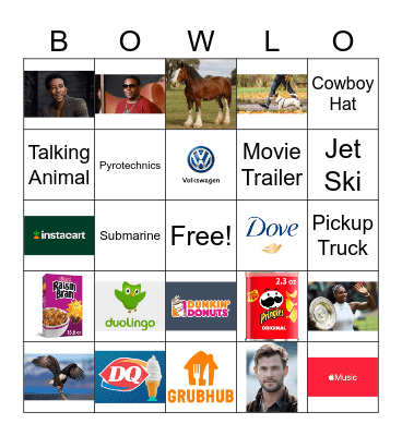 Super Bowl BOWLO Bingo Card