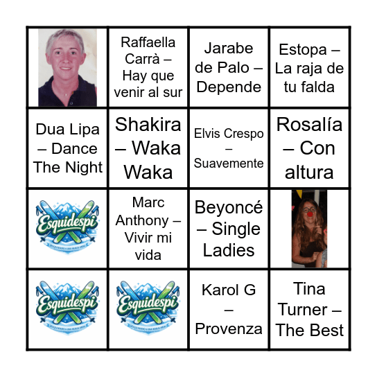 BINGO PARA ESQUIADORAS Bingo Card