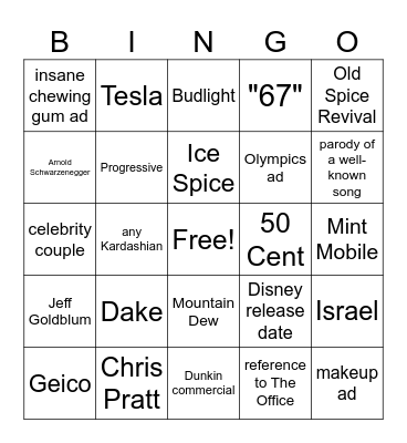 SUPER BOWL LX Bingo Card