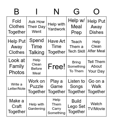 ELDERLY SEVA BINGO Card