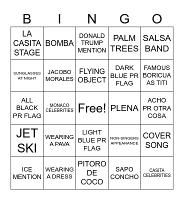 HALFTIME MOMENTS Bingo Card