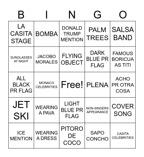 HALFTIME MOMENTS Bingo Card